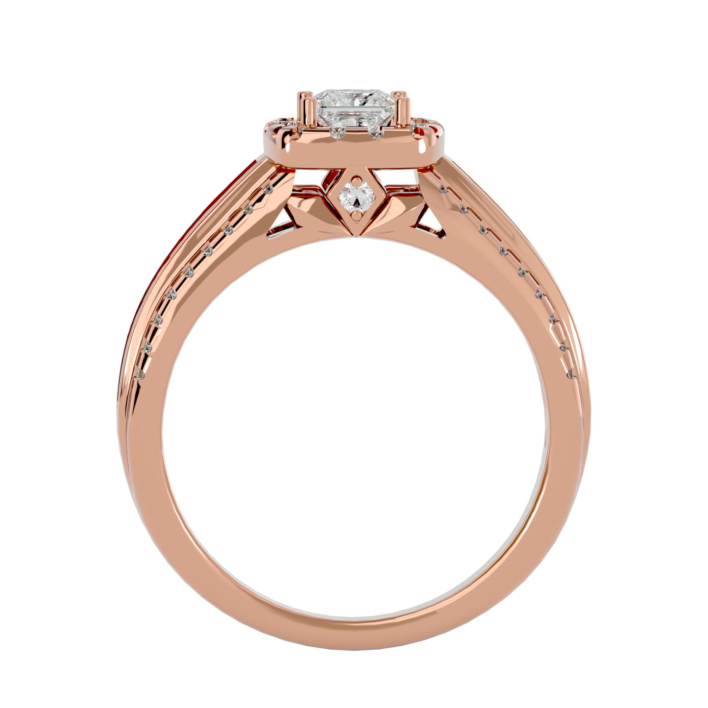 Sherley side tapper baguette diamond engagement ring