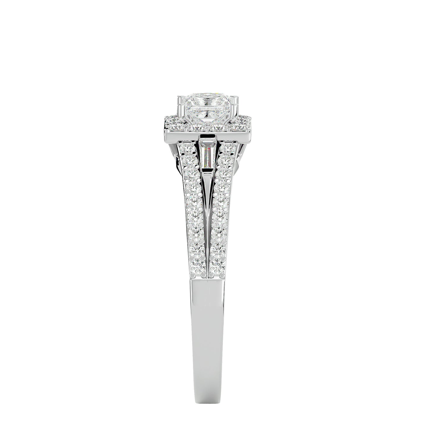 Sherley side tapper baguette diamond engagement ring