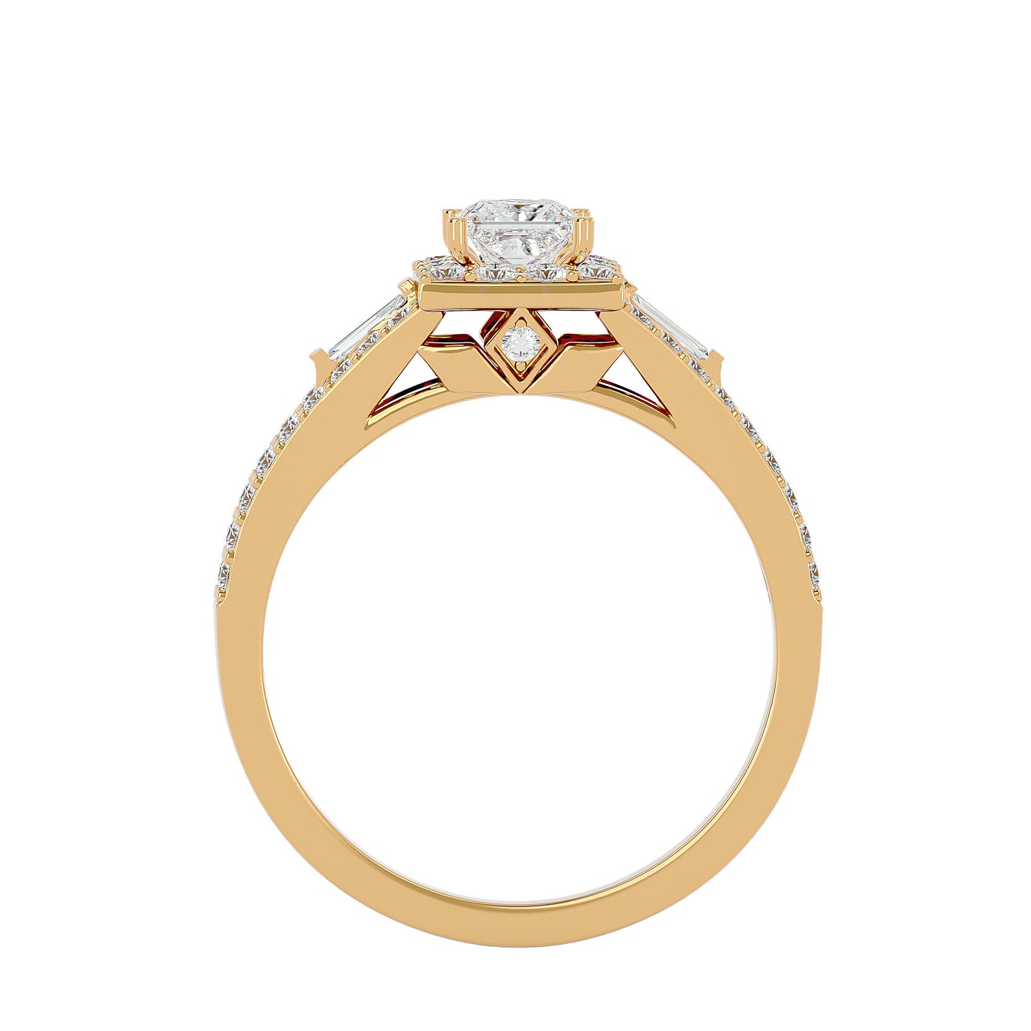 Sherley side tapper baguette diamond engagement ring