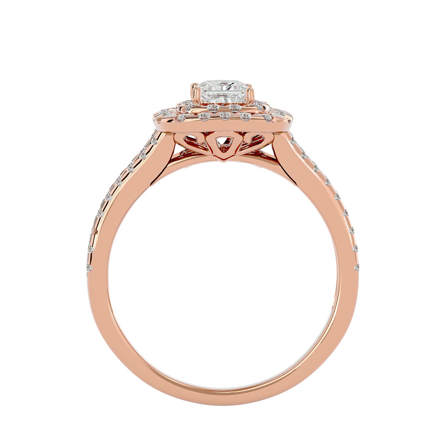 Reni double halo diamond engagement ring