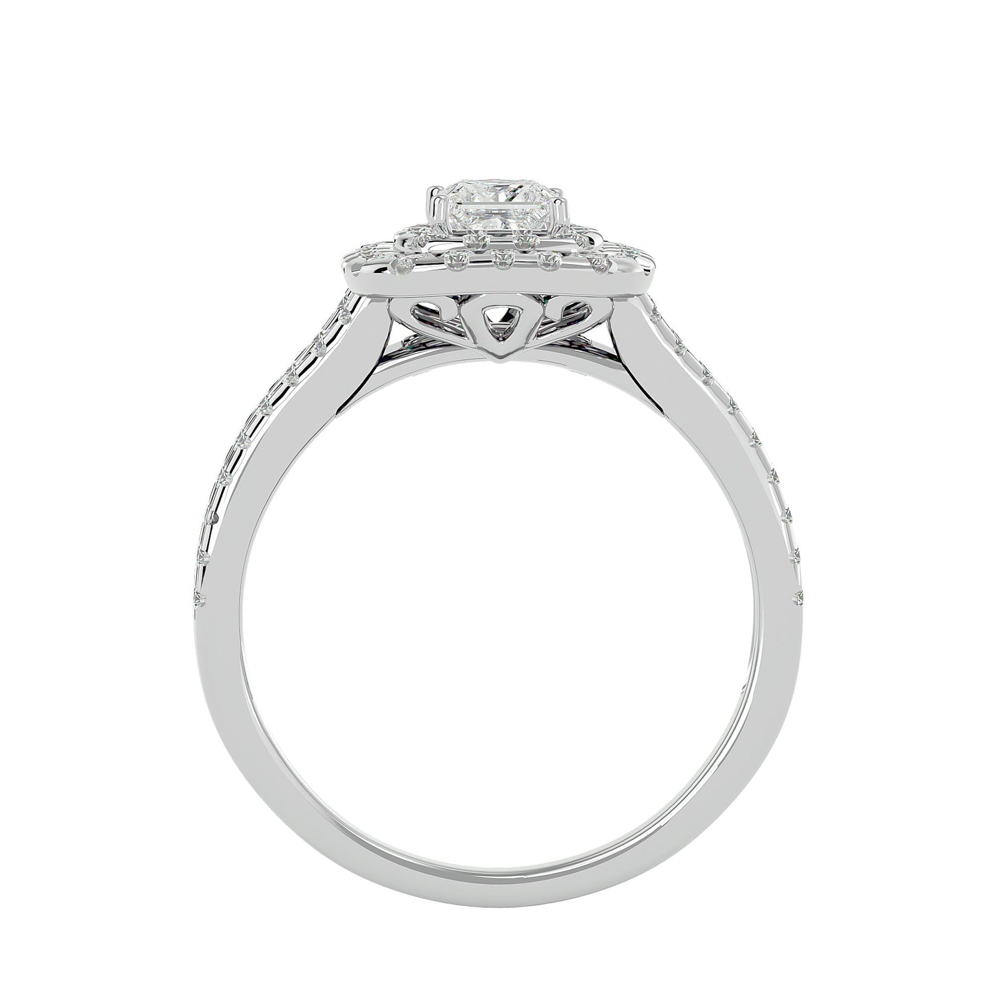 Reni double halo diamond engagement ring