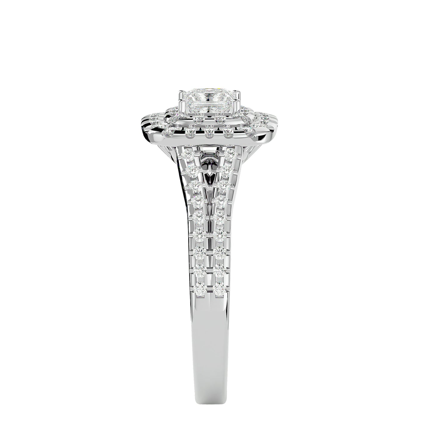 Reni double halo diamond engagement ring