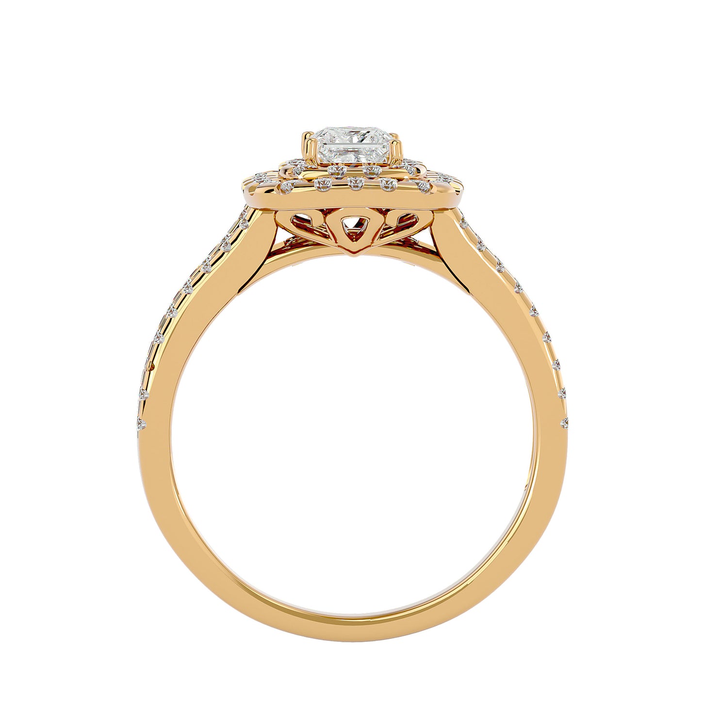 Reni double halo diamond engagement ring