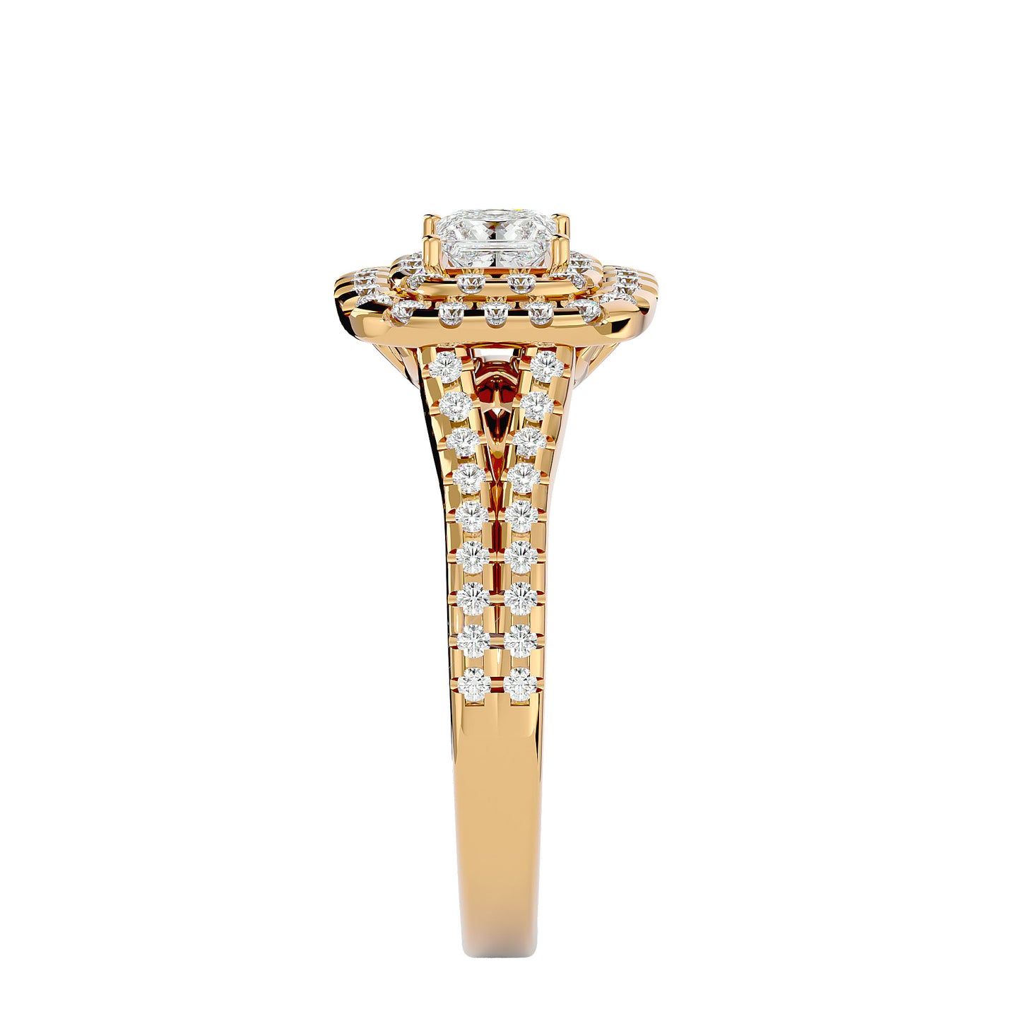 Reni double halo diamond engagement ring