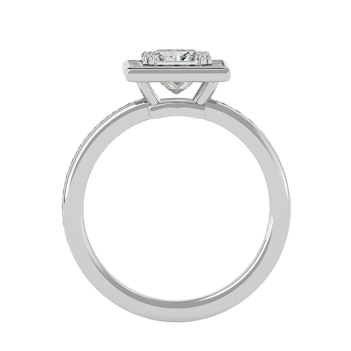 Zinia Princess halo diamond engagement ring