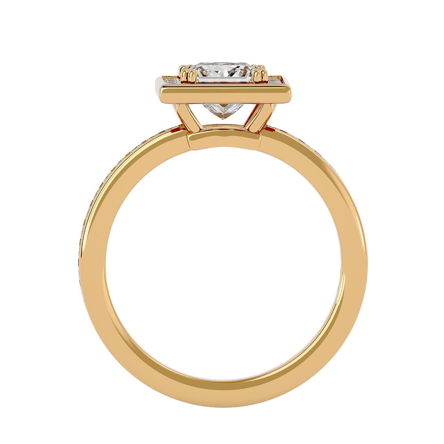 Zinia Princess halo diamond engagement ring