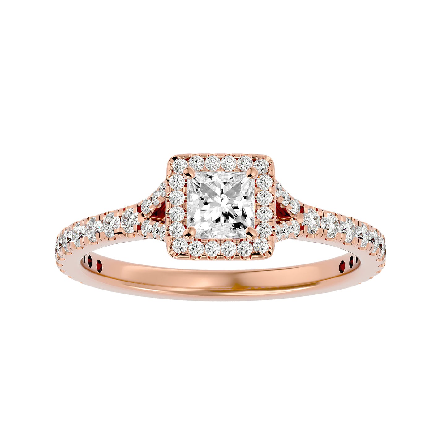 Bonnie princess halo diamond engagement ring
