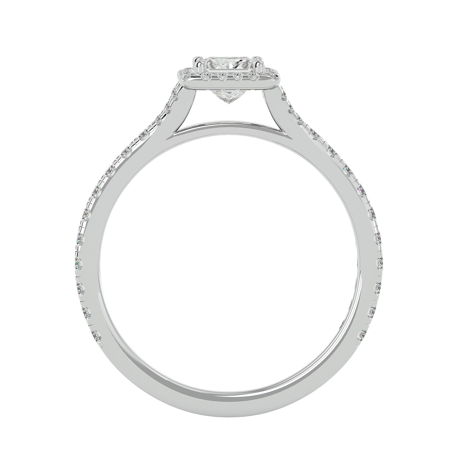 Bonnie princess halo diamond engagement ring