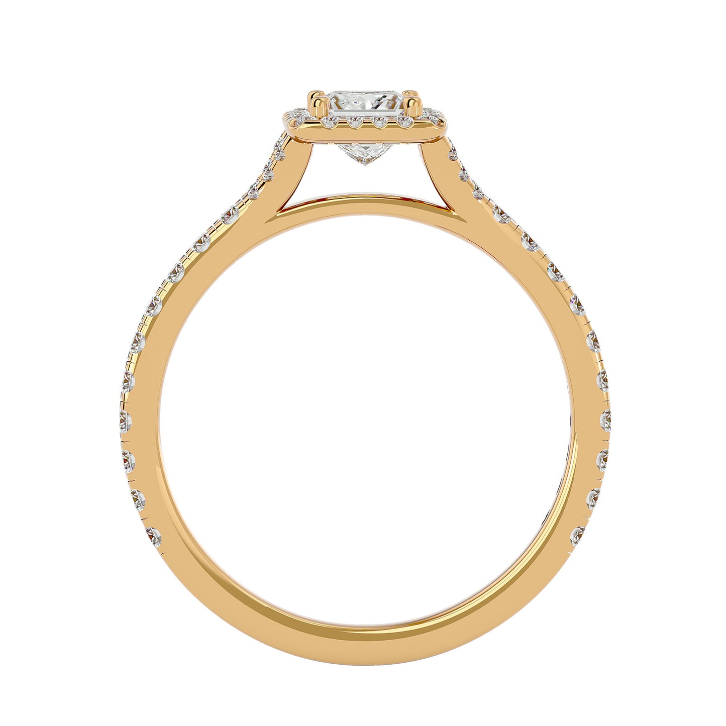 Bonnie princess halo diamond engagement ring
