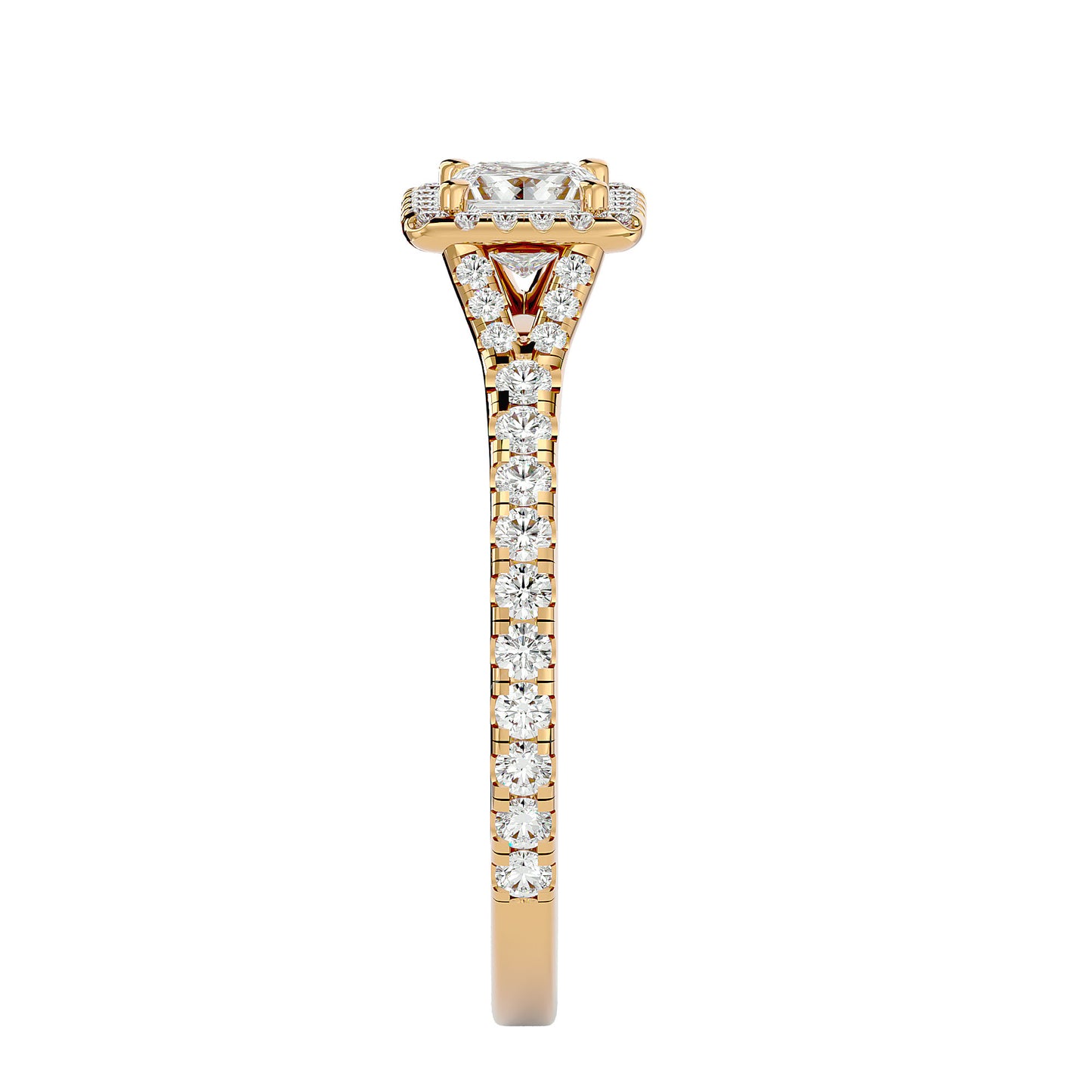 Bonnie princess halo diamond engagement ring