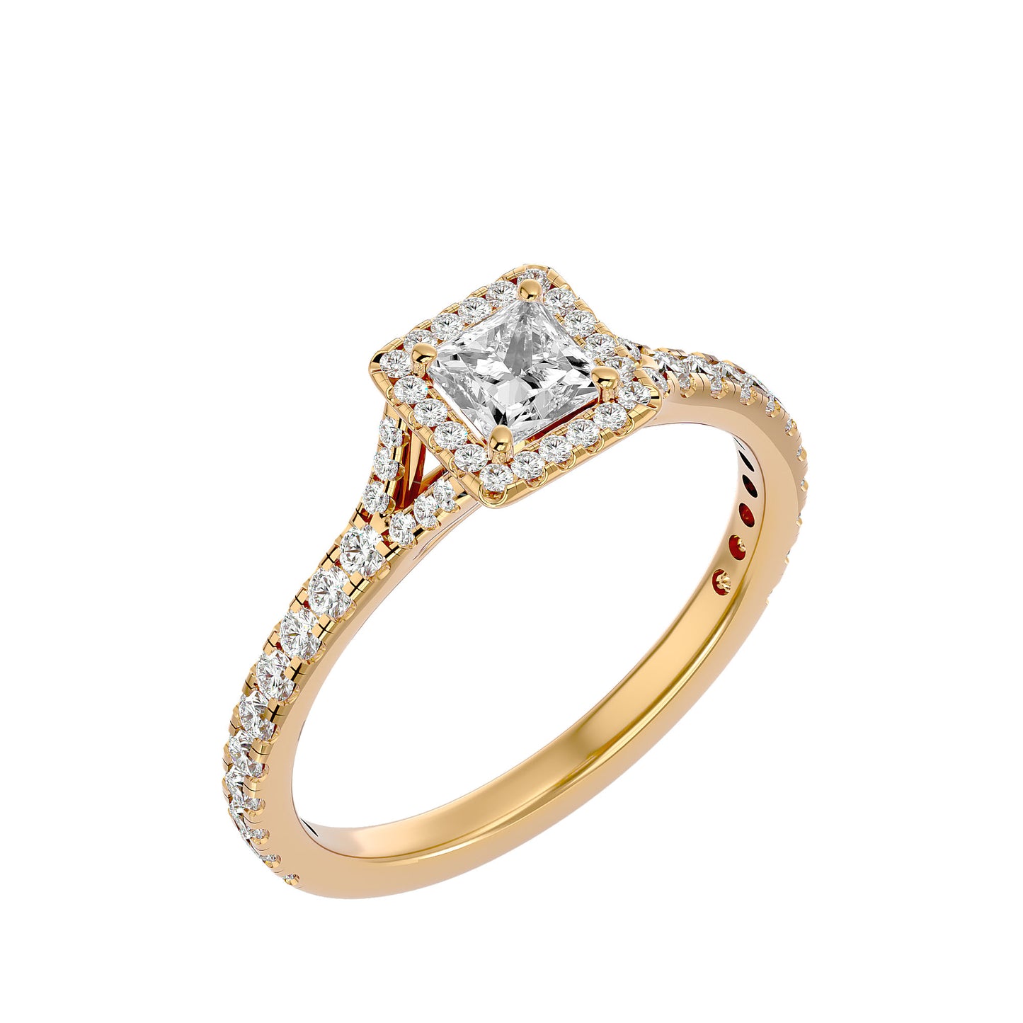 Bonnie princess halo diamond engagement ring