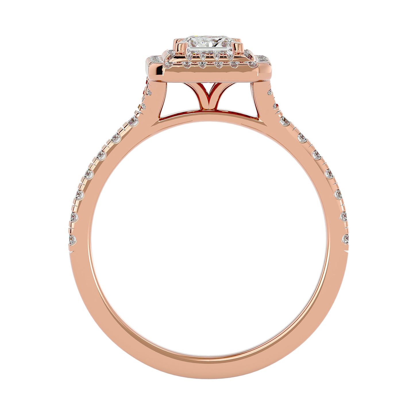Duke double halo diamond engagement ring