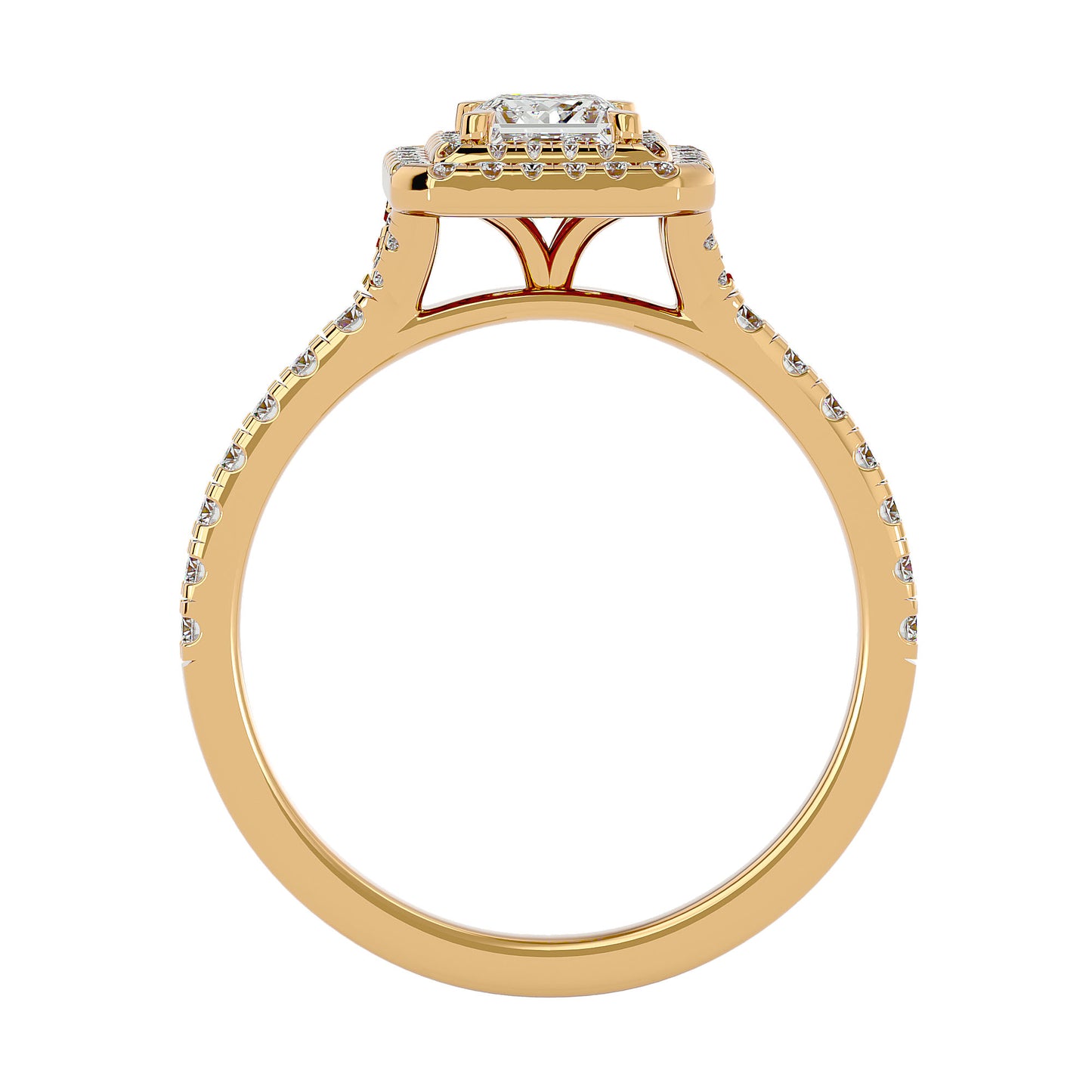 Duke double halo diamond engagement ring