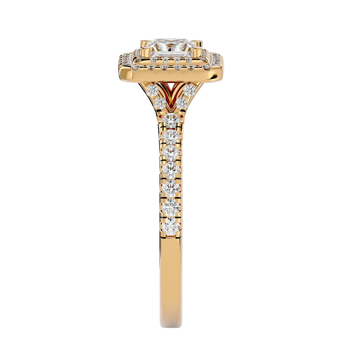 Duke double halo diamond engagement ring
