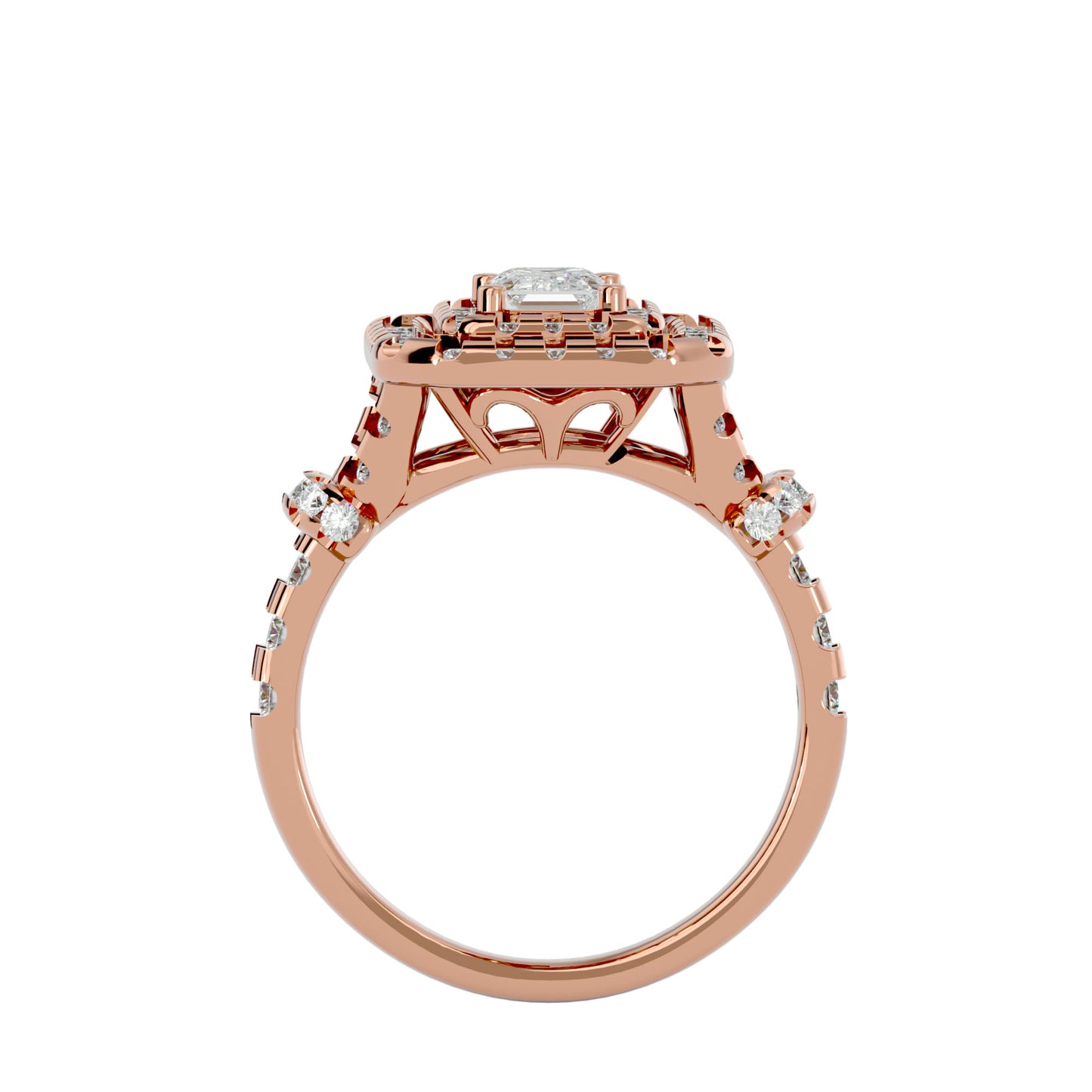 Marrie halo Radiant diamond engagement ring
