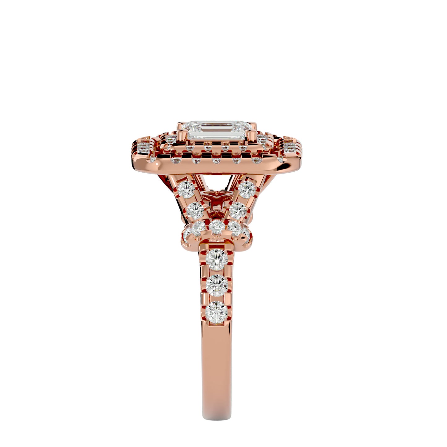 Marrie halo Radiant diamond engagement ring