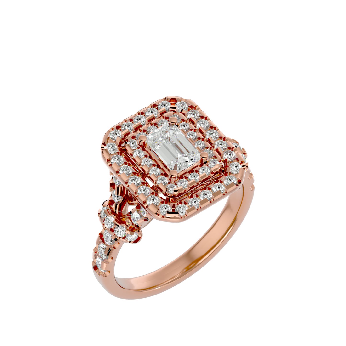 Marrie halo Radiant diamond engagement ring