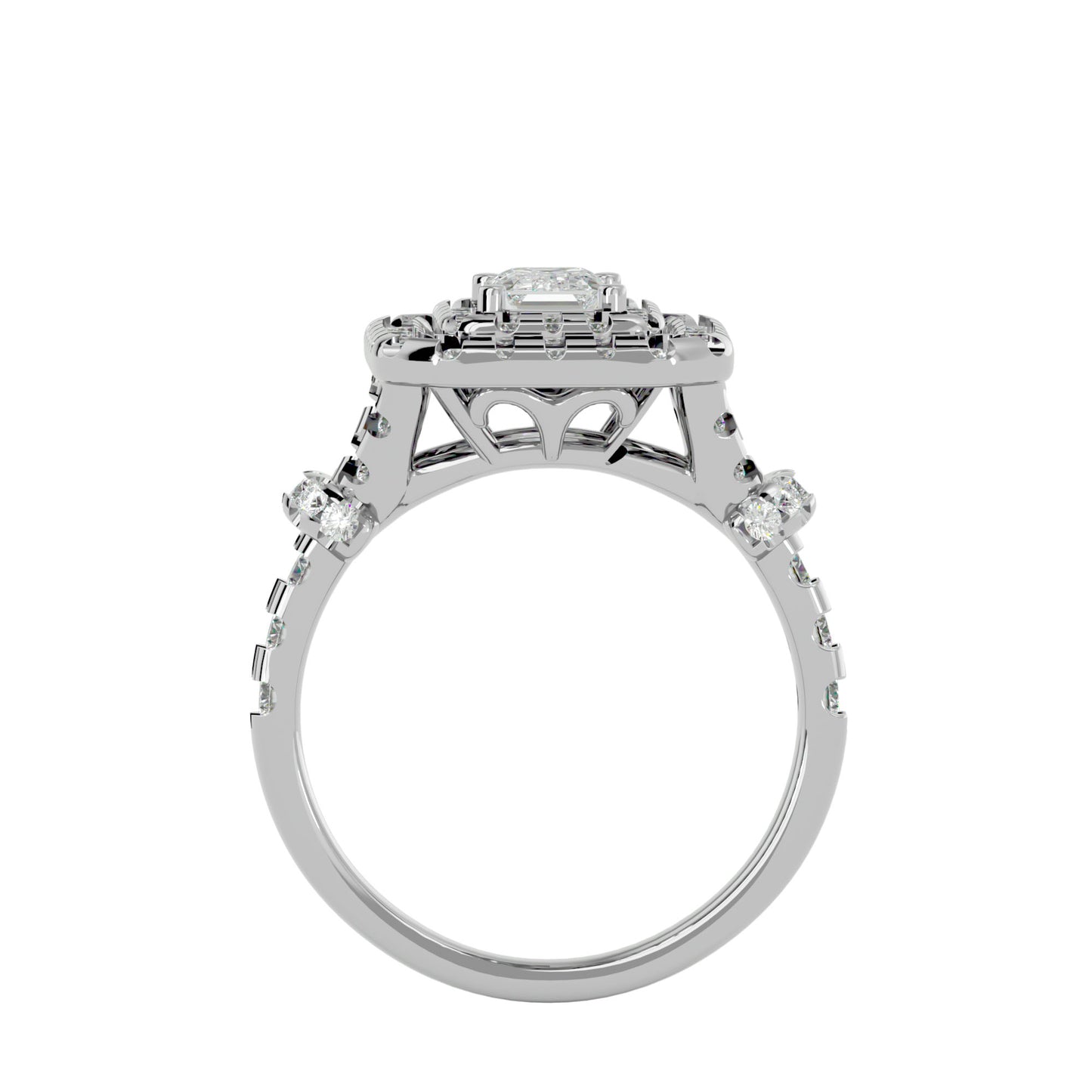 Marrie halo Radiant diamond engagement ring