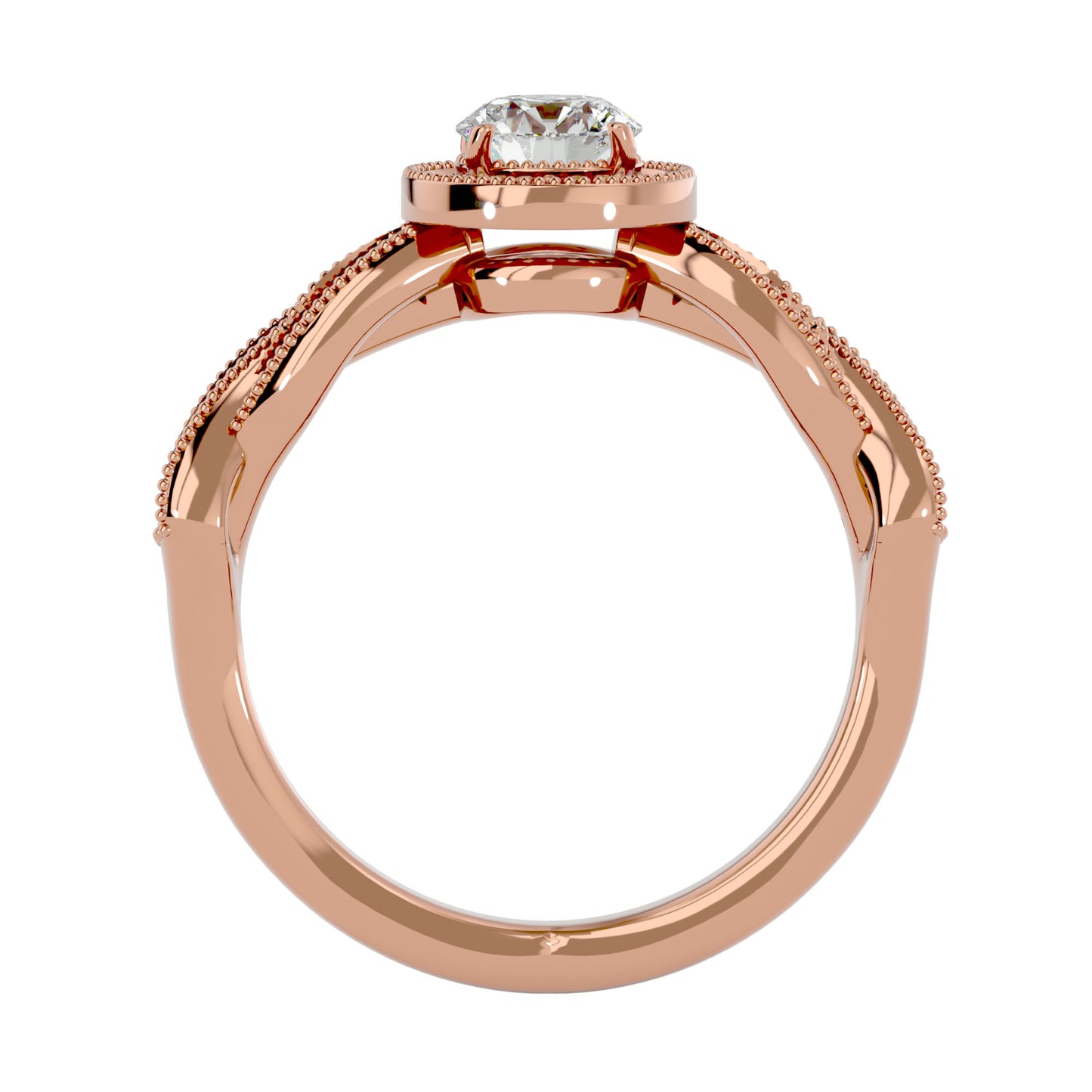 Simmy Round halo diamond engagement ring