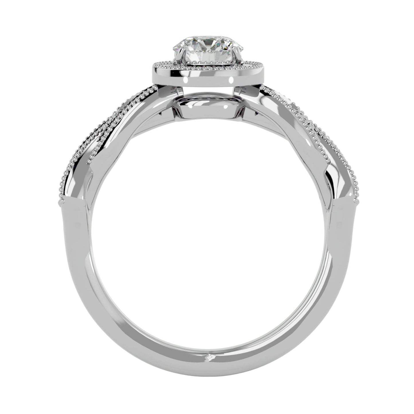 Simmy Round halo diamond engagement ring