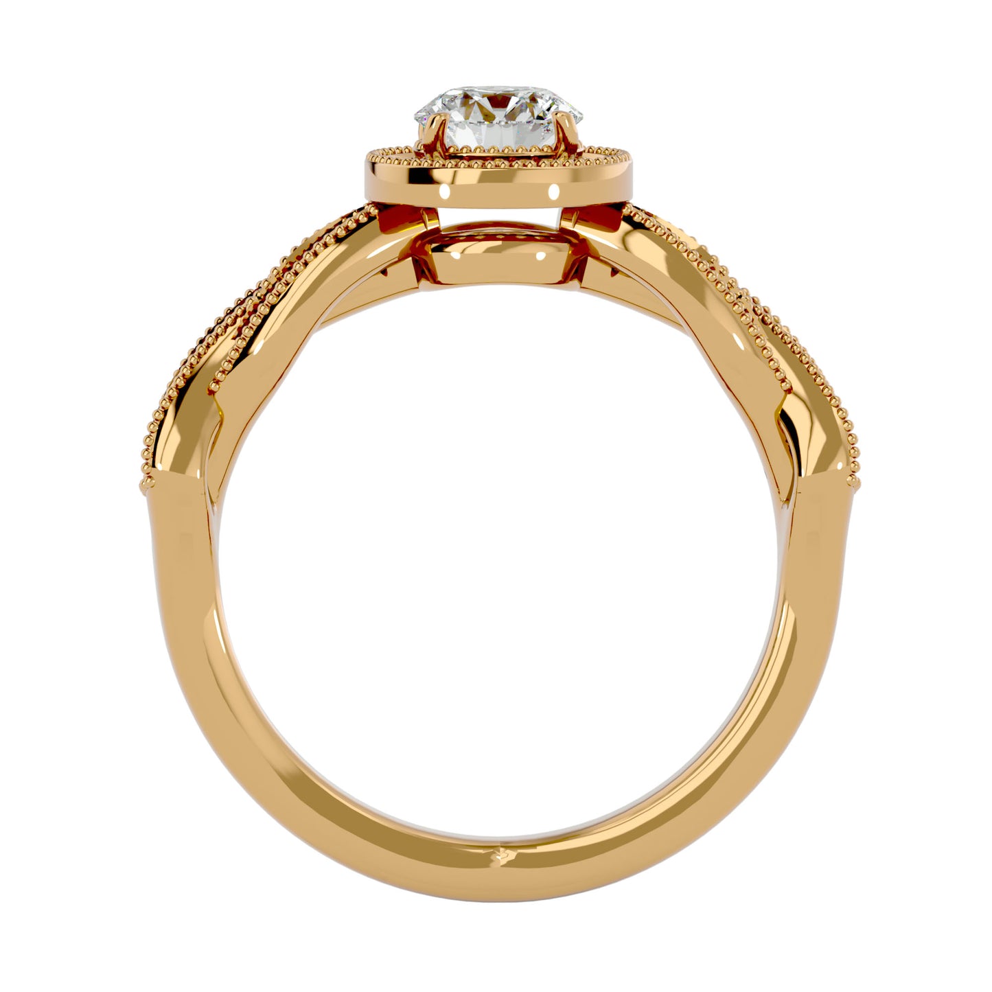Simmy Round halo diamond engagement ring