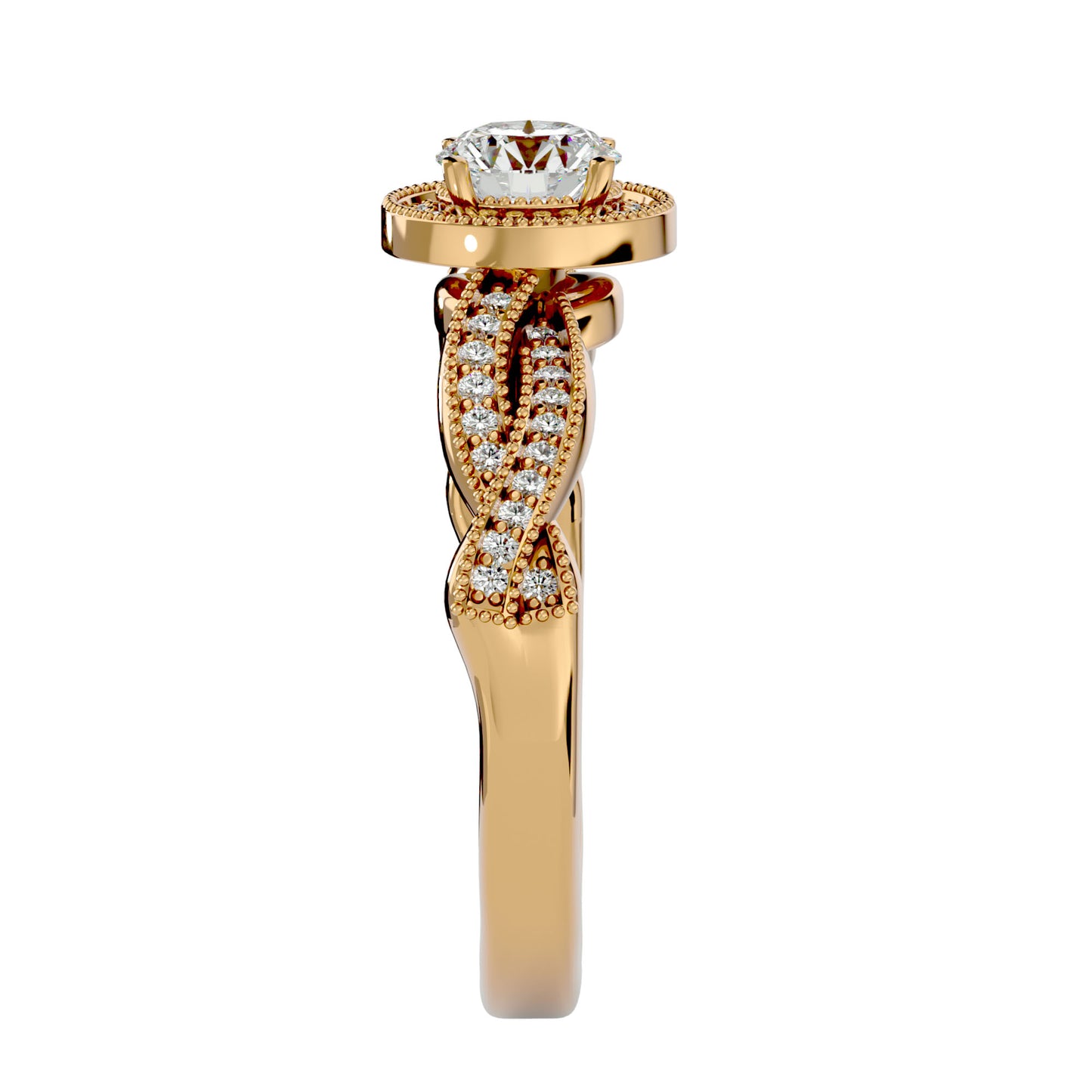 Simmy Round halo diamond engagement ring