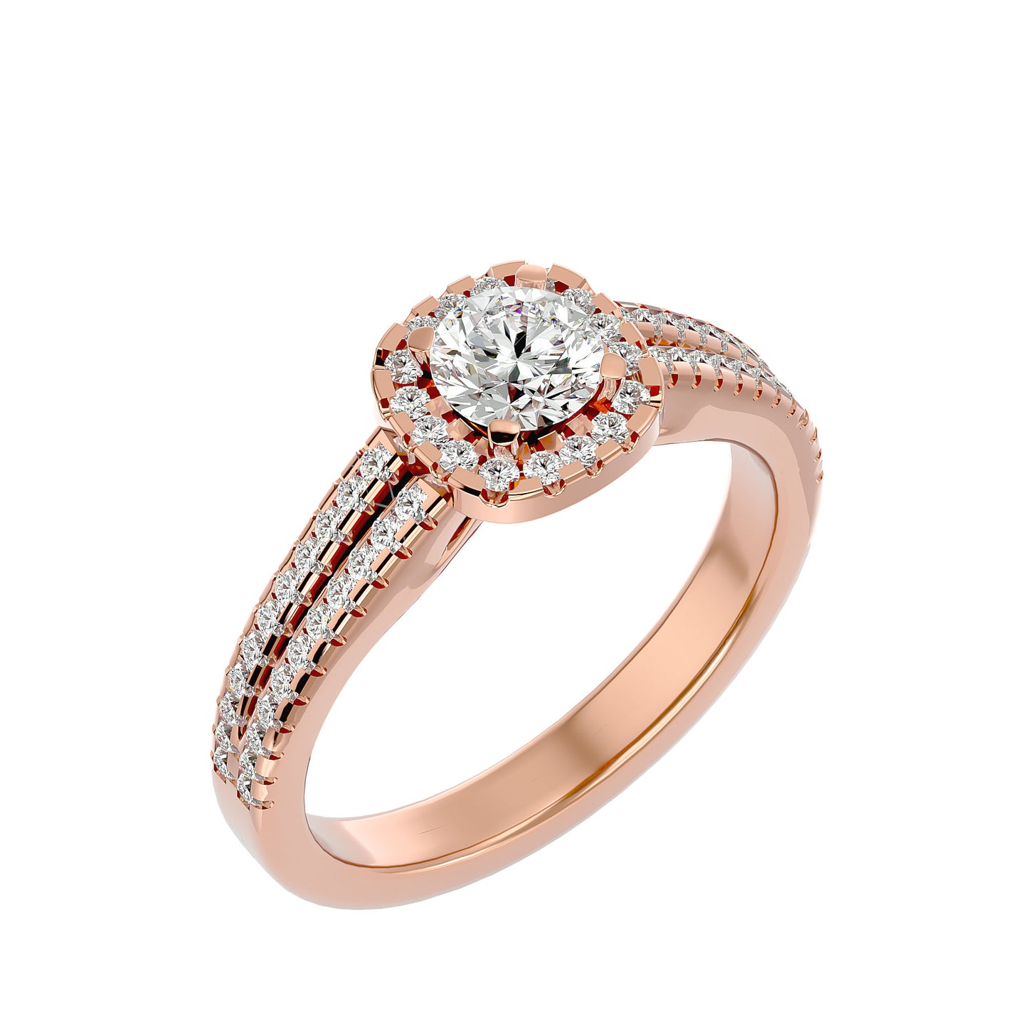 Leilani halo diamond engagement ring