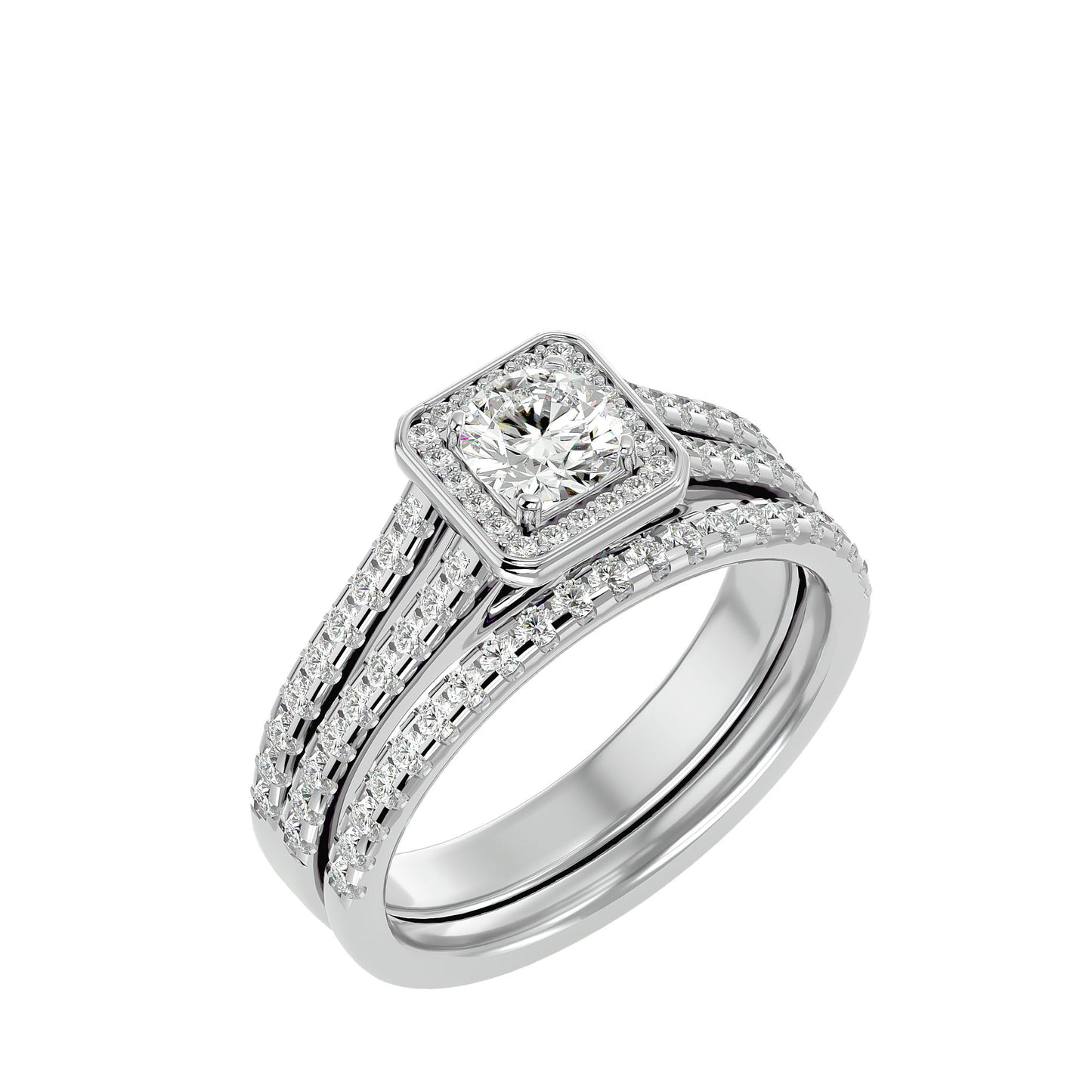 Ines Halo Diamond Engagement Ring