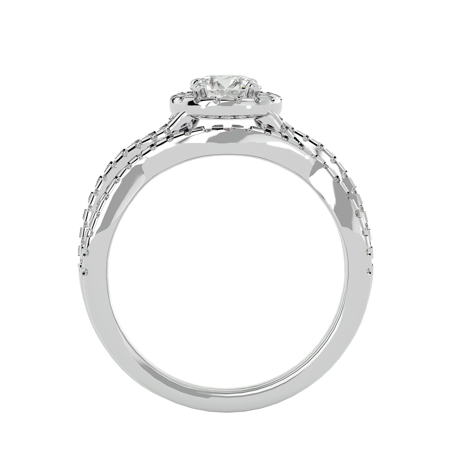 Noemi Halo Criss Cross Diamond Engagement Ring