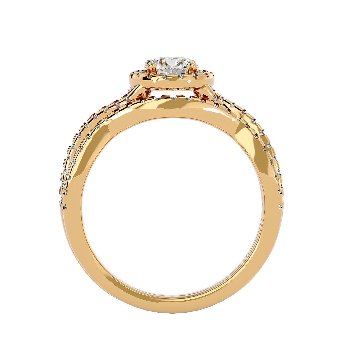 Noemi Halo Criss Cross Diamond Engagement Ring
