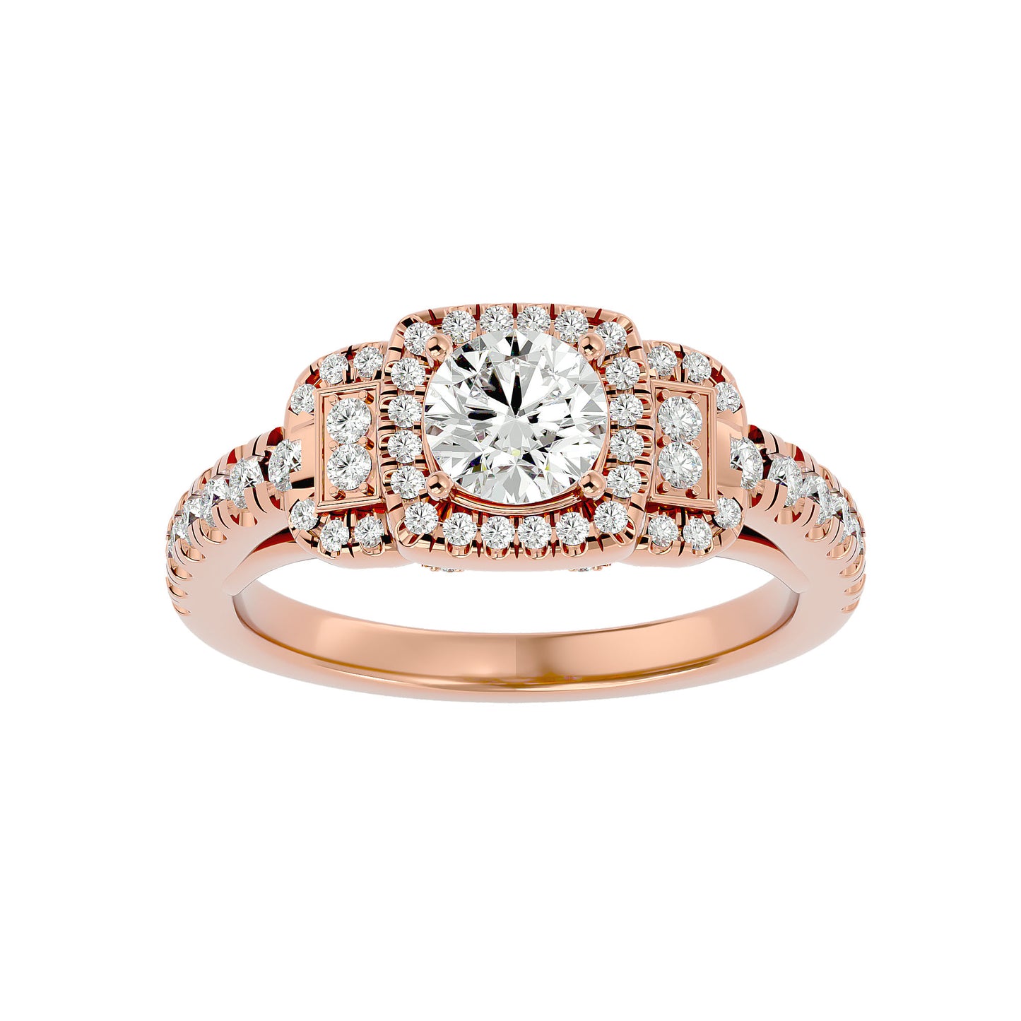 Genevieve Halo Diamond Engagement Ring