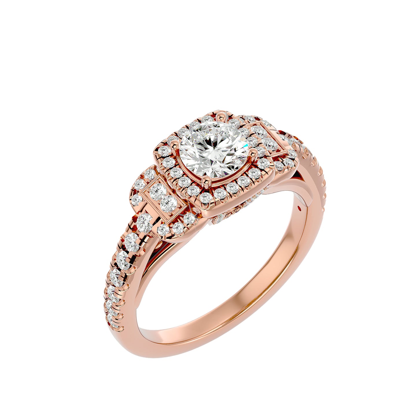 Genevieve Halo Diamond Engagement Ring