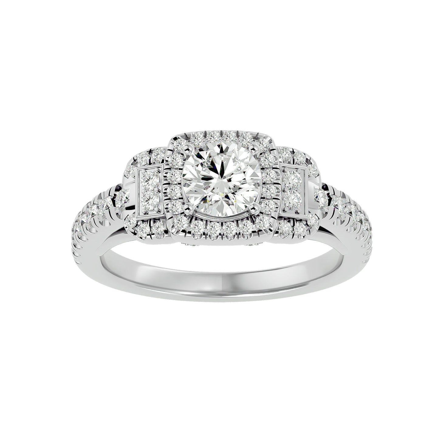 Genevieve Halo Diamond Engagement Ring