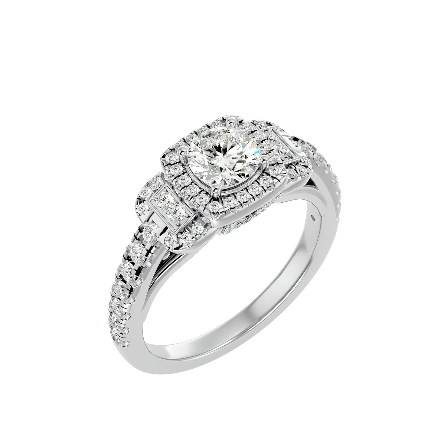 Genevieve Halo Diamond Engagement Ring
