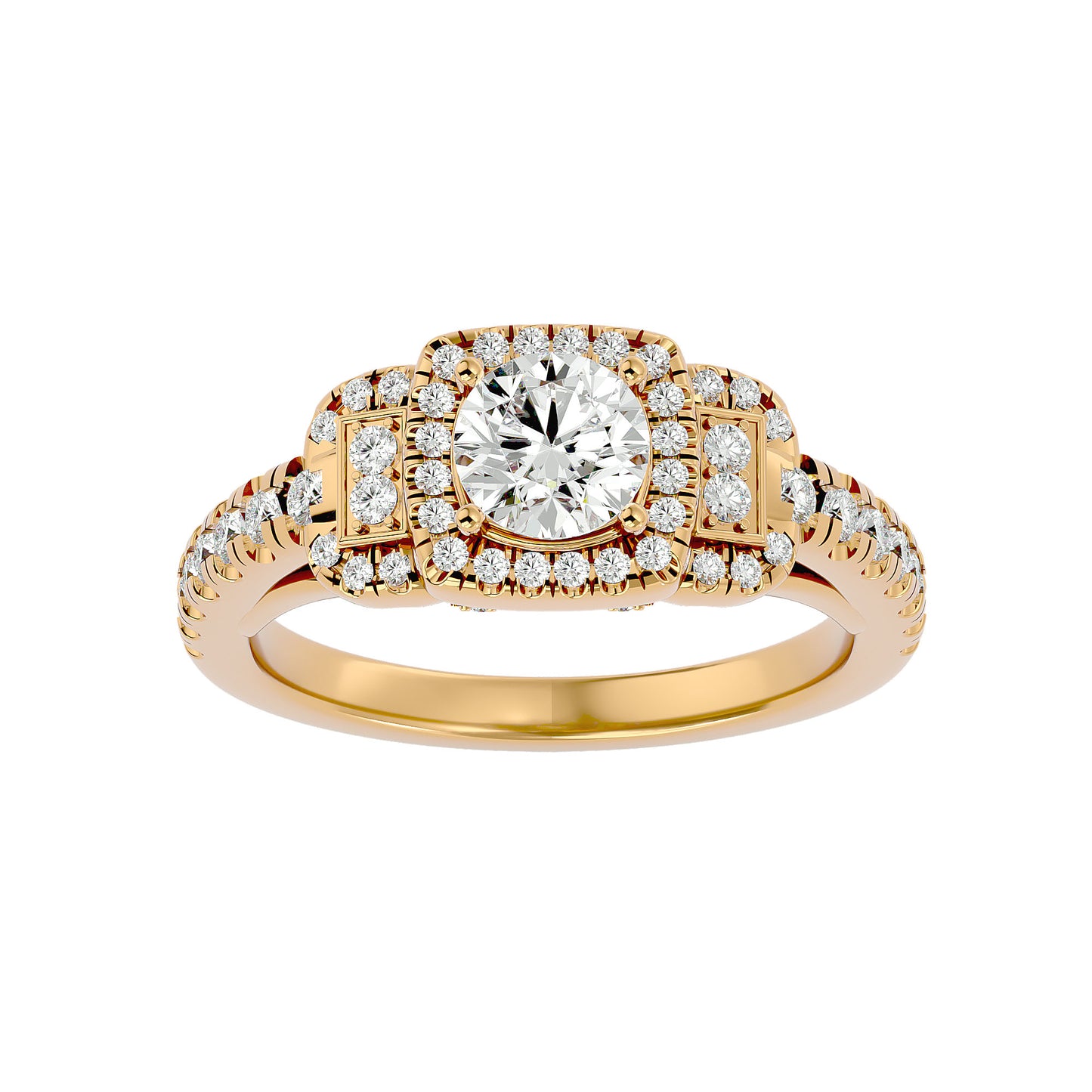 Genevieve Halo Diamond Engagement Ring