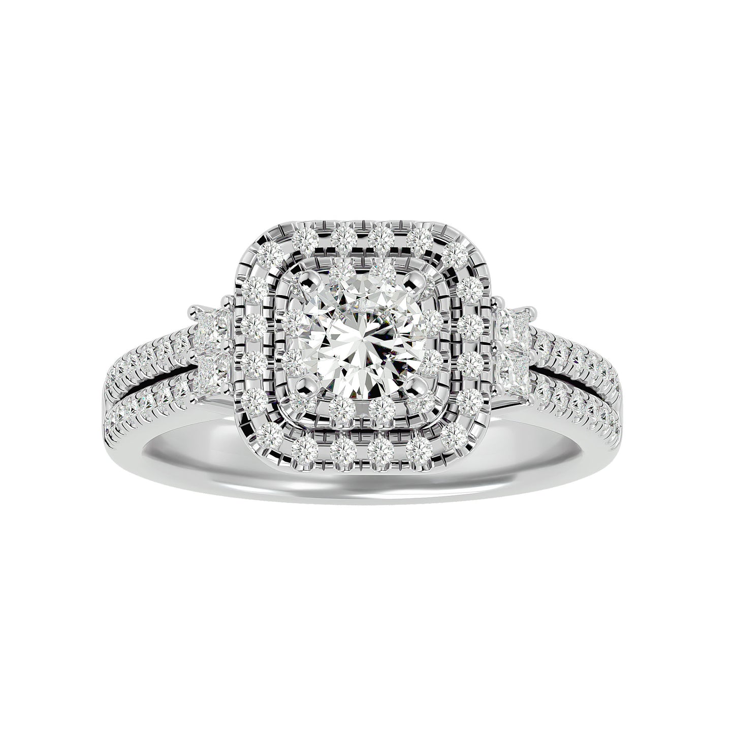 Tessa Double Halo Diamond Engagement Ring