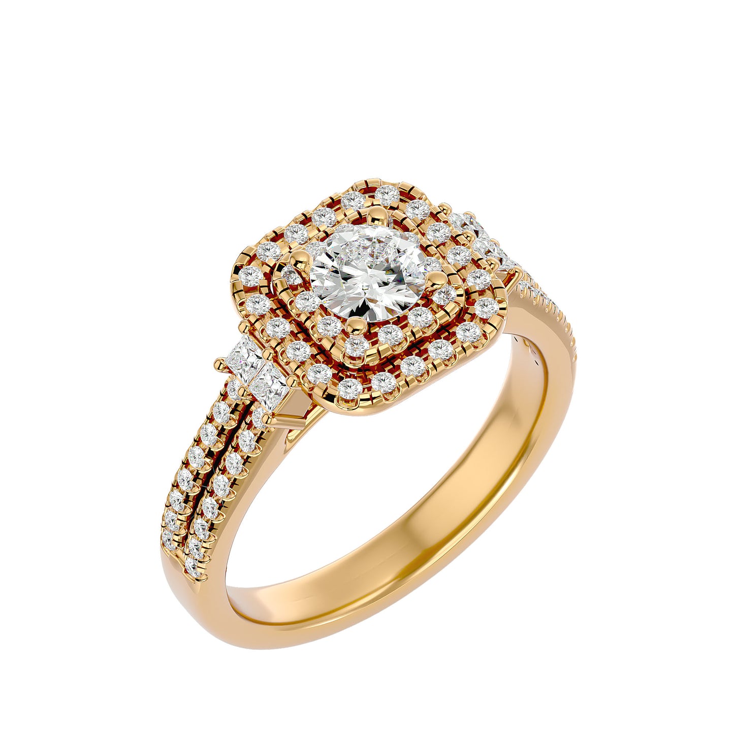 Tessa Double Halo Diamond Engagement Ring