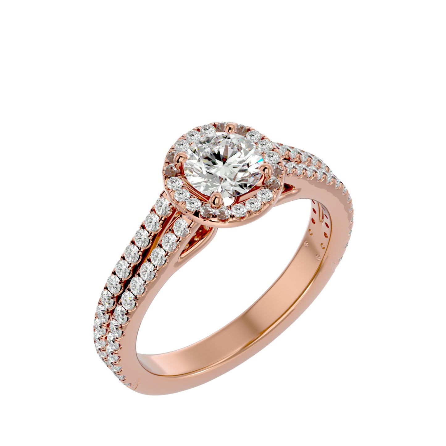Seraphina halo diamond engagement ring