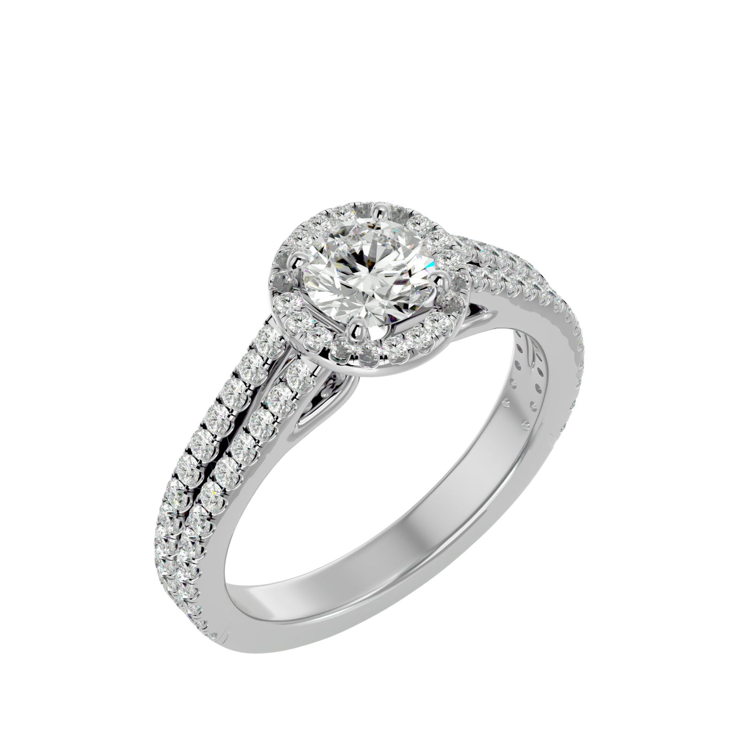 Seraphina halo diamond engagement ring
