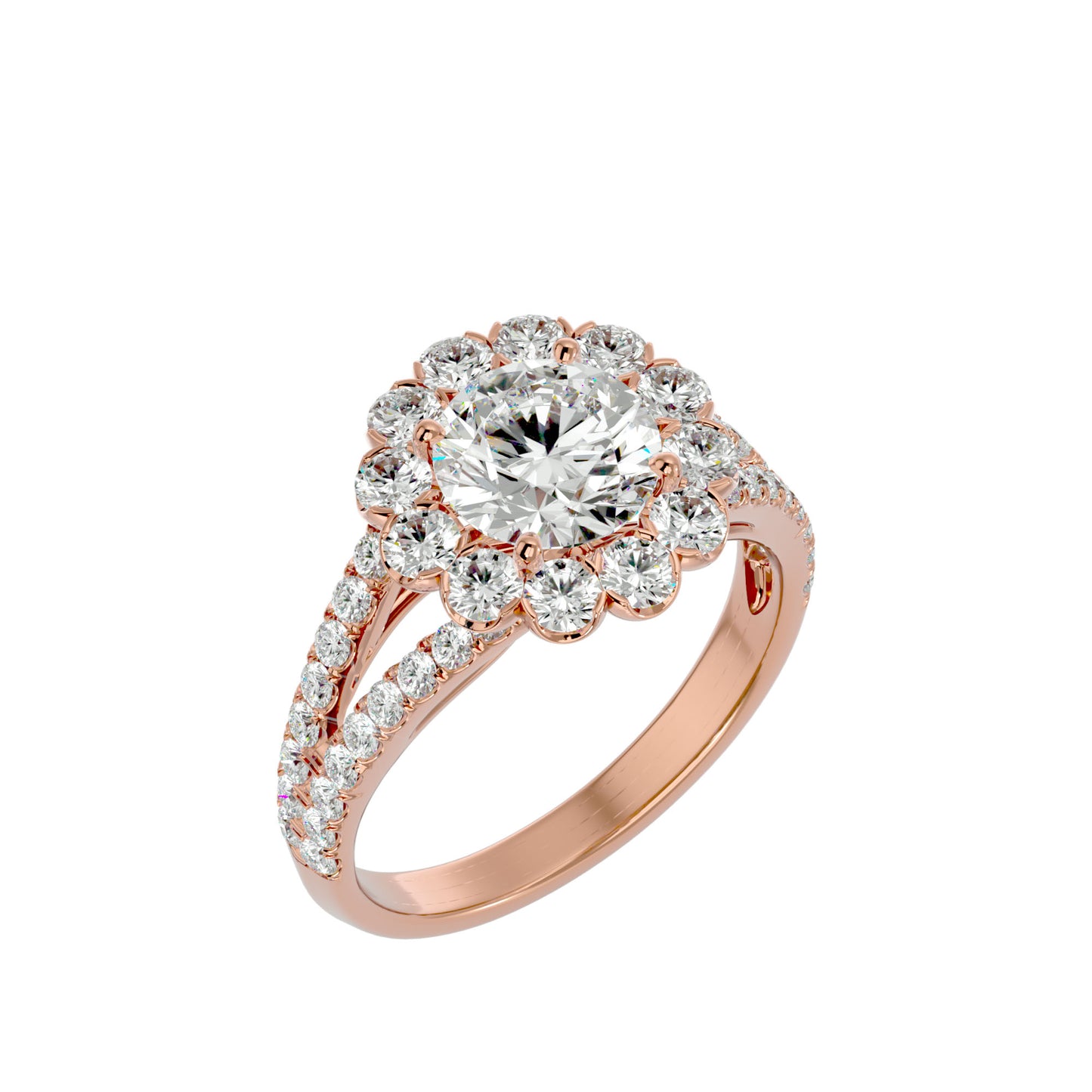 Leocadia Halo Diamond Engagement Ring