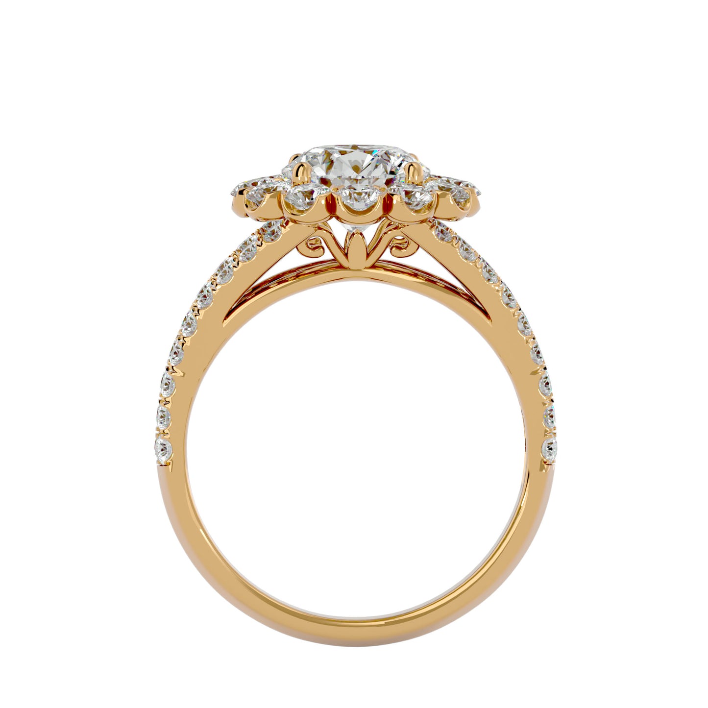 Leocadia Halo Diamond Engagement Ring