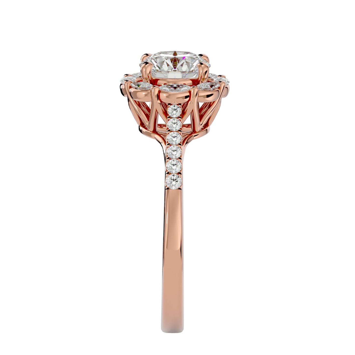 Odessa Marquise Halo Diamond Engagement Ring