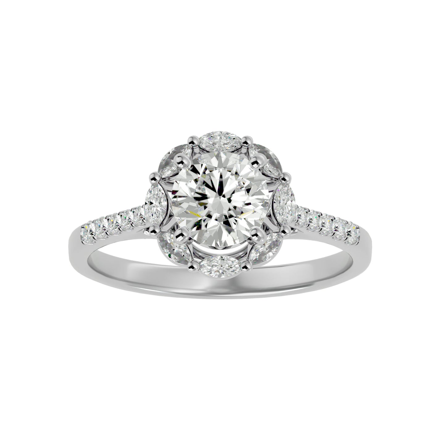 Odessa Marquise Halo Diamond Engagement Ring