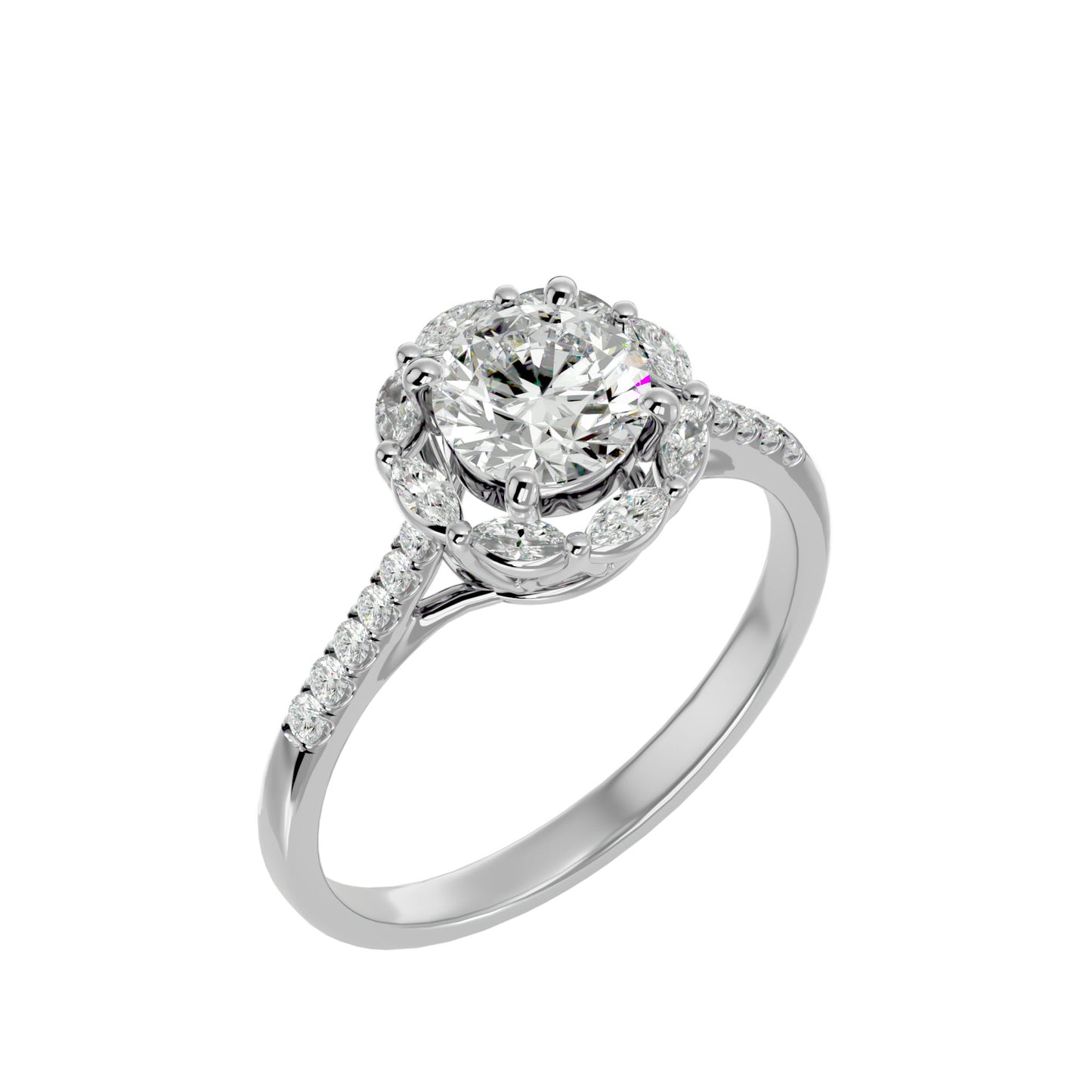 Odessa Marquise Halo Diamond Engagement Ring