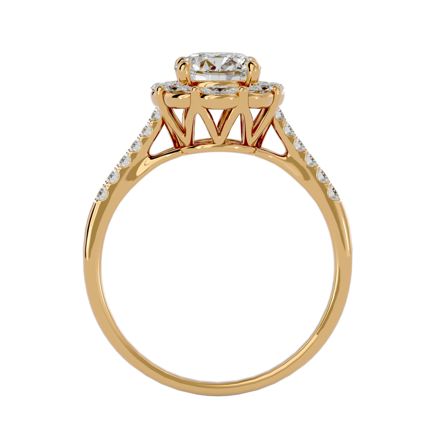 Odessa Marquise Halo Diamond Engagement Ring