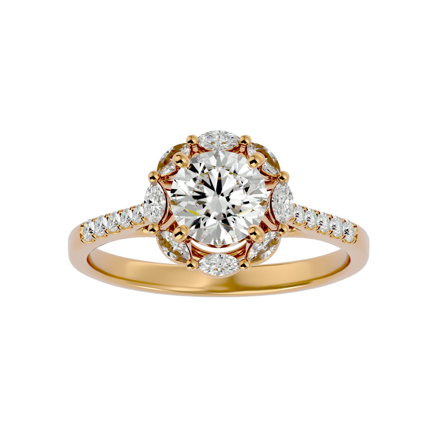 Odessa Marquise Halo Diamond Engagement Ring