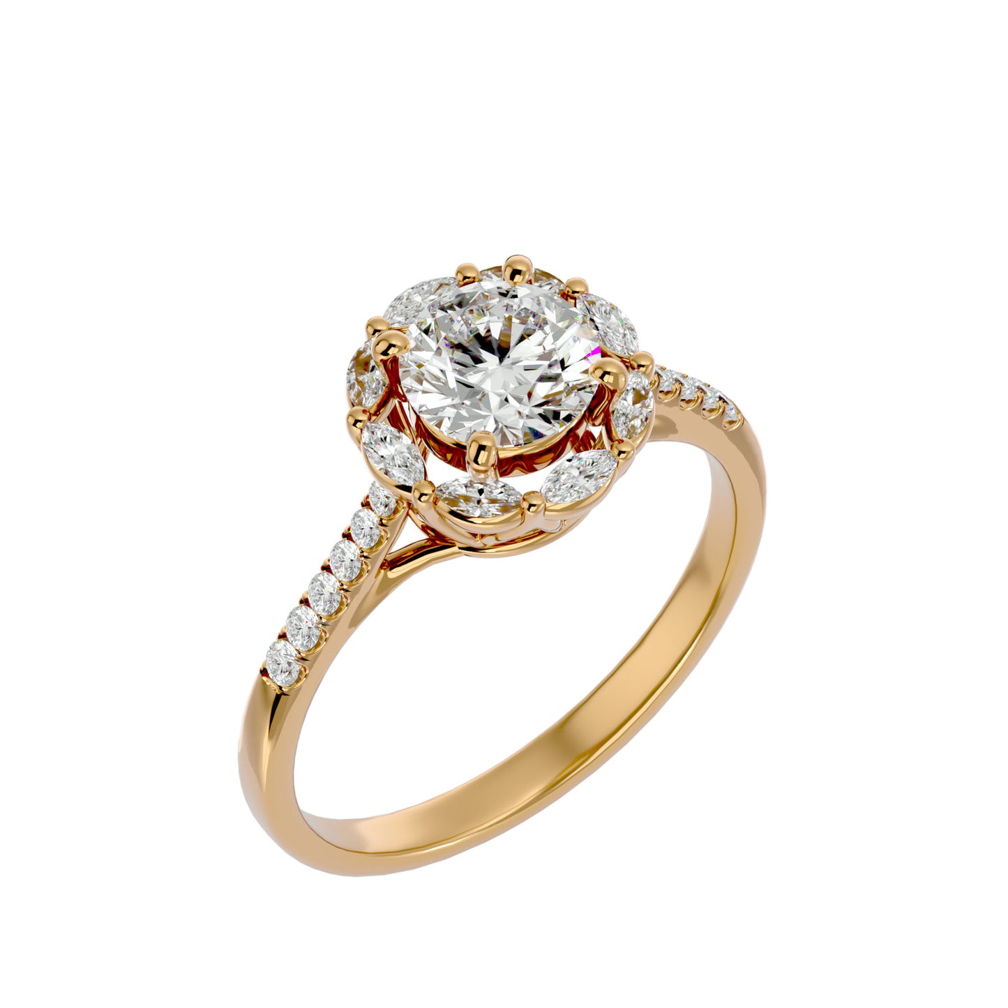 Odessa Marquise Halo Diamond Engagement Ring