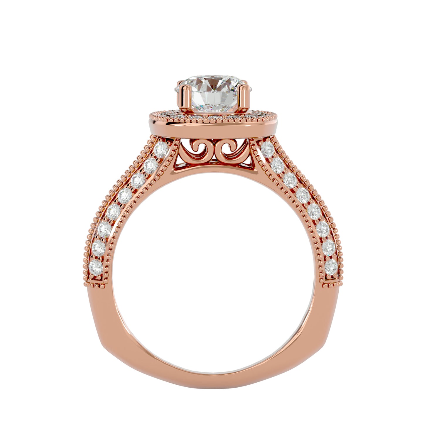 Amna halo diamond engagement ring