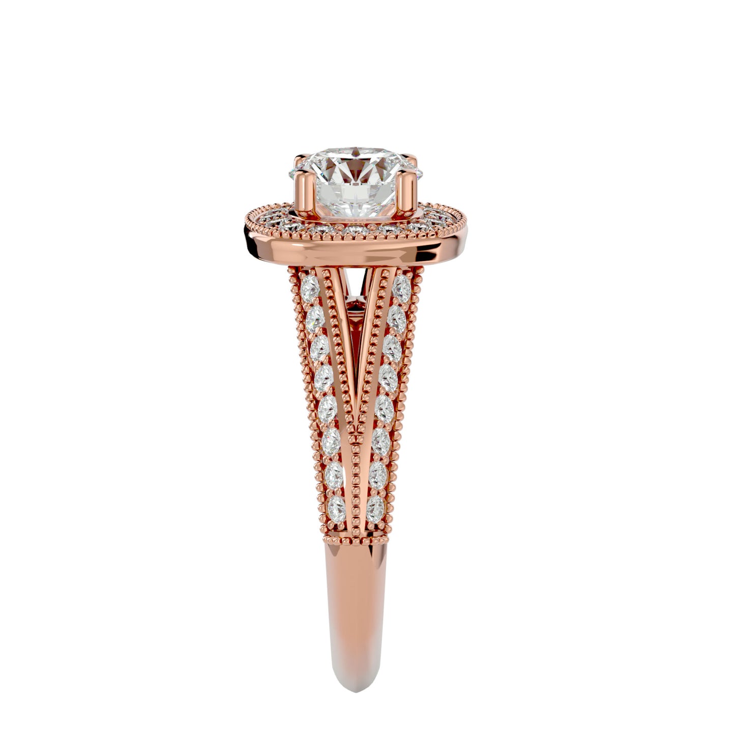 Amna halo diamond engagement ring