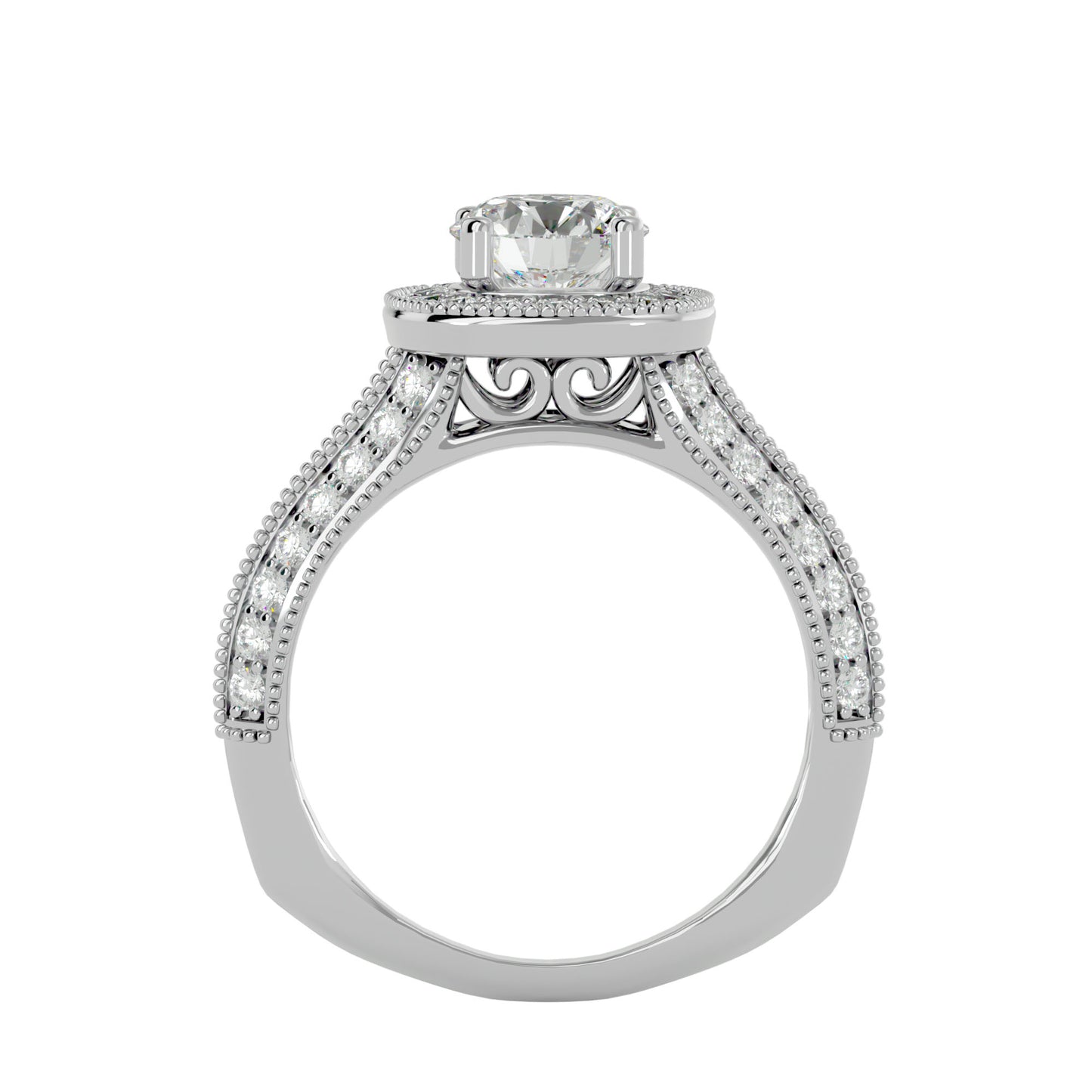 Amna halo diamond engagement ring